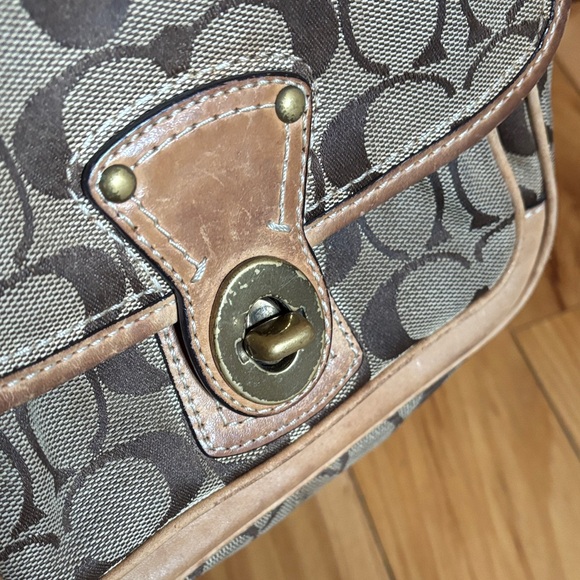 Coach Signature Brown and Tan Crossbody Bag - Picture 2 of 16